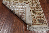 Ivory Persian Tabriz Hand-Knotted Wool & Silk Runner Rug - 2' 4" X 12' 0"