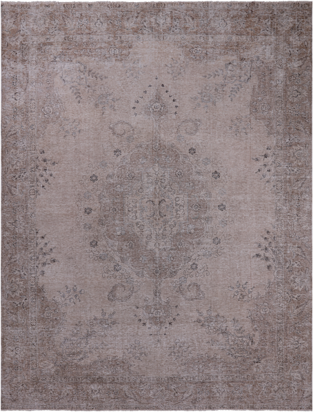 SUPER SALE Ivory Persian Vintage White Wash Handmade Wool Area Rug - 9' 2" X 12' 7"