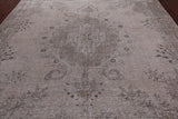 SUPER SALE Ivory Persian Vintage White Wash Handmade Wool Area Rug - 9' 2" X 12' 7"