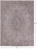 Ivory Persian Vintage White Wash Handmade Wool Area Rug - 9' 2" X 12' 7" - Golden Nile