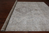 SUPER SALE Ivory Persian Vintage White Wash Hand Knotted Wool Area Rug - 9' 8" X 12' 5"