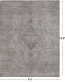 SUPER SALE Ivory Persian Vintage White Wash Hand Knotted Wool Area Rug - 9' 8" X 12' 5"