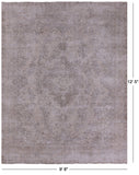 Ivory Persian Vintage White Wash Hand Knotted Wool Area Rug - 9' 8" X 12' 5" - Golden Nile