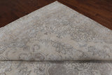 SUPER SALE Ivory Persian Vintage White Wash Hand Knotted Wool Area Rug - 9' 8" X 12' 5"