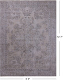 SUPER SALE Ivory Persian Vintage White Wash Hand Knotted Wool Area Rug - 9' 5" X 12' 7"