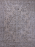 SUPER SALE Ivory Persian Vintage White Wash Hand Knotted Wool Area Rug - 9' 5" X 12' 7"
