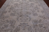 SUPER SALE Ivory Persian Vintage White Wash Hand Knotted Wool Area Rug - 9' 5" X 12' 7"