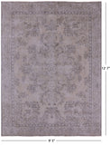 Ivory Persian Vintage White Wash Hand Knotted Wool Area Rug - 9' 5" X 12' 7" - Golden Nile