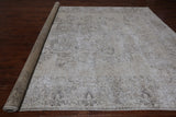 SUPER SALE Ivory Persian Vintage White Wash Hand Knotted Wool Area Rug - 9' 9" X 12' 8"