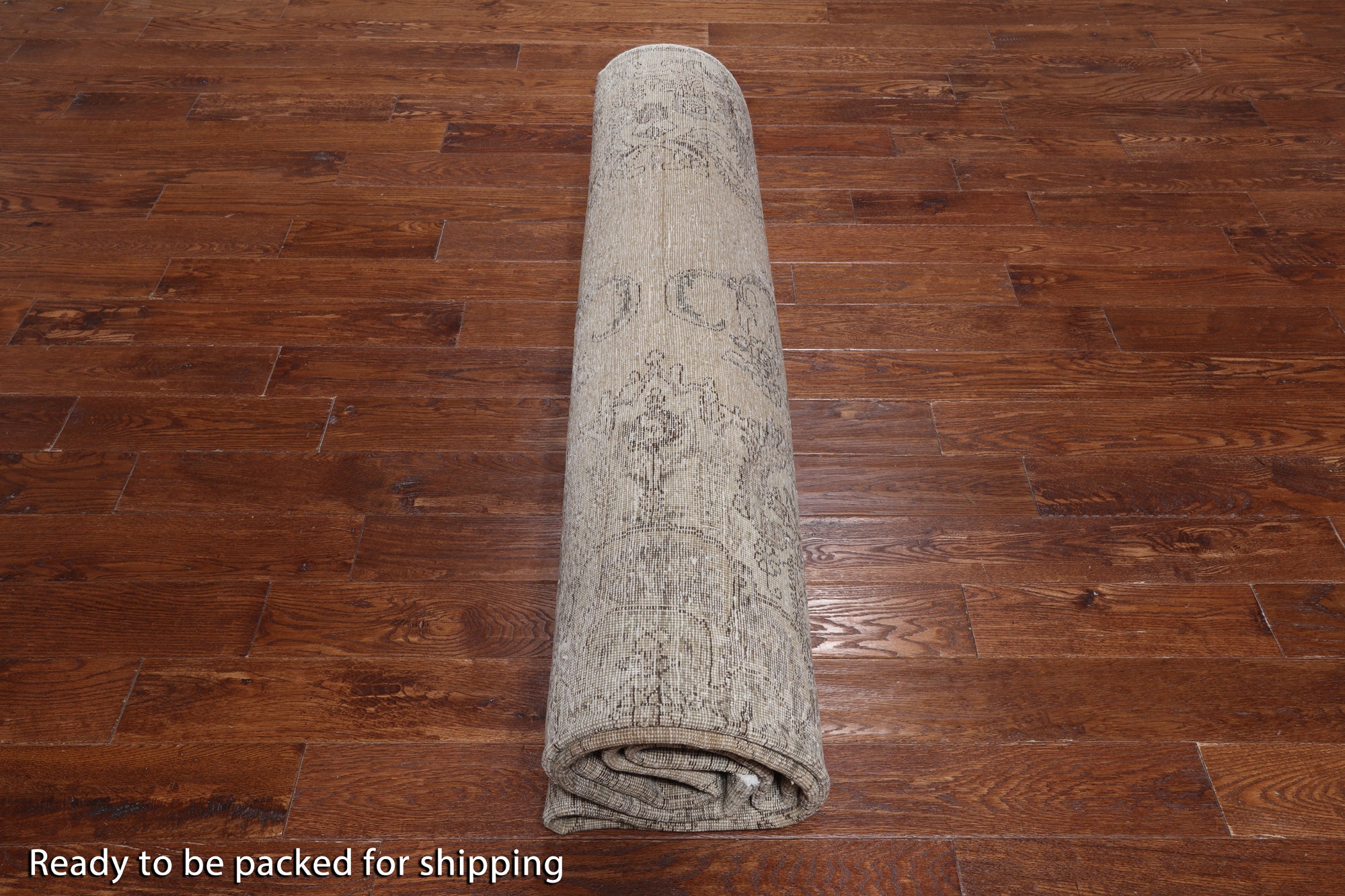 SUPER SALE Ivory Persian Vintage White Wash Hand Knotted Wool Area Rug - 9' 9" X 12' 8"