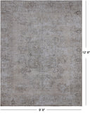 SUPER SALE Ivory Persian Vintage White Wash Hand Knotted Wool Area Rug - 9' 9" X 12' 8"