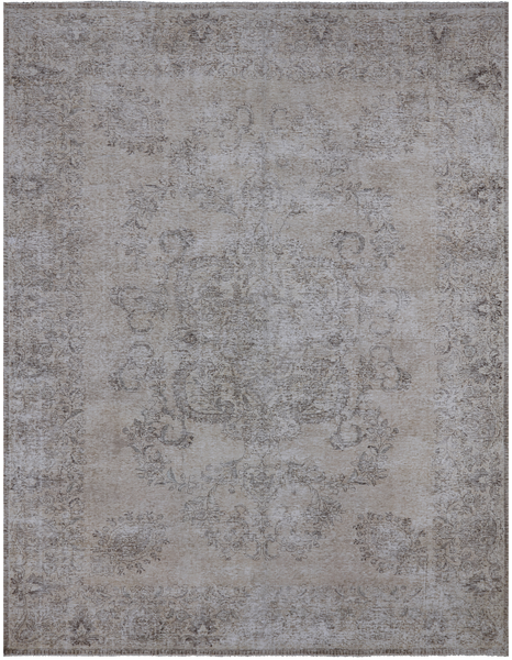 SUPER SALE Ivory Persian Vintage White Wash Hand Knotted Wool Area Rug - 9' 9" X 12' 8"