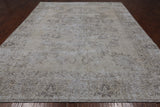 SUPER SALE Ivory Persian Vintage White Wash Hand Knotted Wool Area Rug - 9' 9" X 12' 8"