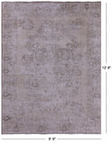 Ivory Persian Vintage White Wash Hand Knotted Wool Area Rug - 9' 9" X 12' 8" - Golden Nile