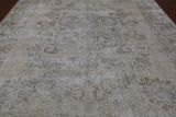 SUPER SALE Ivory Persian Vintage White Wash Hand Knotted Wool Area Rug - 9' 9" X 12' 8"