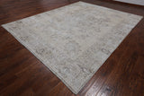 SUPER SALE Ivory Persian Vintage White Wash Hand Knotted Wool Area Rug - 9' 9" X 12' 8"