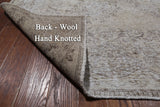 SUPER SALE Ivory Persian Vintage White Wash Hand Knotted Wool Area Rug - 9' 9" X 12' 8"