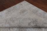 SUPER SALE Ivory Persian Vintage White Wash Hand Knotted Wool Area Rug - 9' 9" X 12' 8"