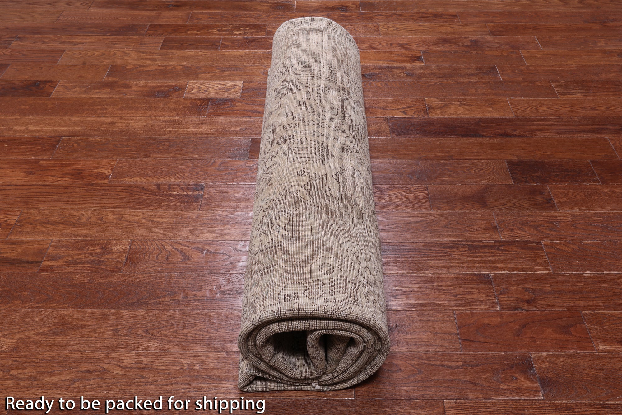 SUPER SALE Ivory Persian Vintage White Wash Hand Knotted Wool Area Rug - 9' 1" X 12' 6"