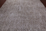 SUPER SALE Ivory Persian Vintage White Wash Hand Knotted Wool Area Rug - 9' 1" X 12' 6"