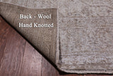 SUPER SALE Ivory Persian Vintage White Wash Hand Knotted Wool Area Rug - 9' 1" X 12' 6"
