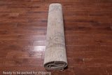 SUPER SALE Ivory Persian Vintage White Wash Hand Knotted Wool Area Rug - 9' 7" X 12' 4"