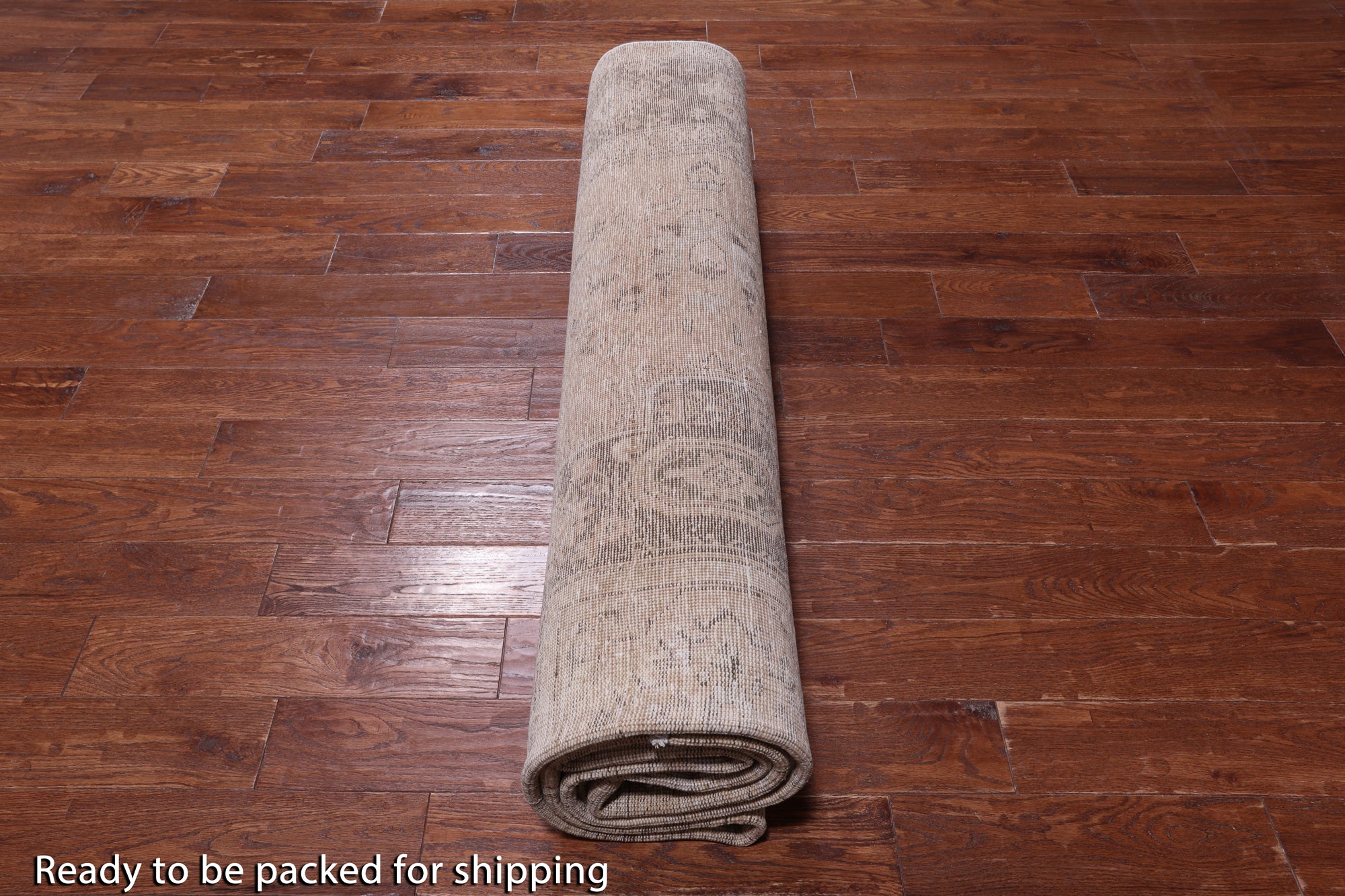 SUPER SALE Ivory Persian Vintage White Wash Hand Knotted Wool Area Rug - 9' 7" X 12' 4"