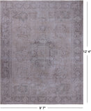 SUPER SALE Ivory Persian Vintage White Wash Hand Knotted Wool Area Rug - 9' 7" X 12' 4"