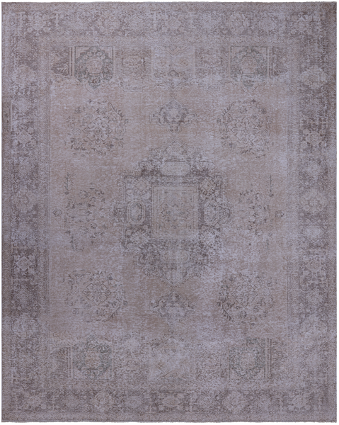 SUPER SALE Ivory Persian Vintage White Wash Hand Knotted Wool Area Rug - 9' 7" X 12' 4"