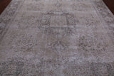 SUPER SALE Ivory Persian Vintage White Wash Hand Knotted Wool Area Rug - 9' 7" X 12' 4"