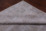 SUPER SALE Ivory Persian Vintage White Wash Hand Knotted Wool Area Rug - 9' 7" X 12' 4"