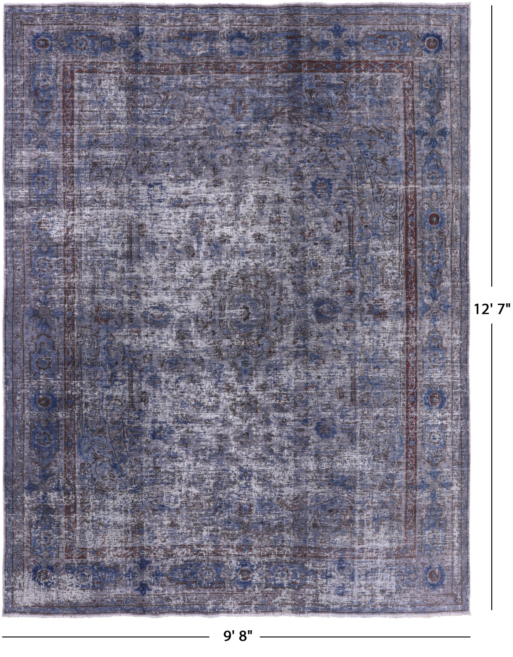 Persian Overdyed Hand Knotted Wool Area Rug - 9' 8" X 12' 7" - Golden Nile
