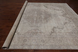 SUPER SALE Ivory Persian Vintage White Wash Hand Knotted Wool Area Rug - 9' 9" X 12' 8"