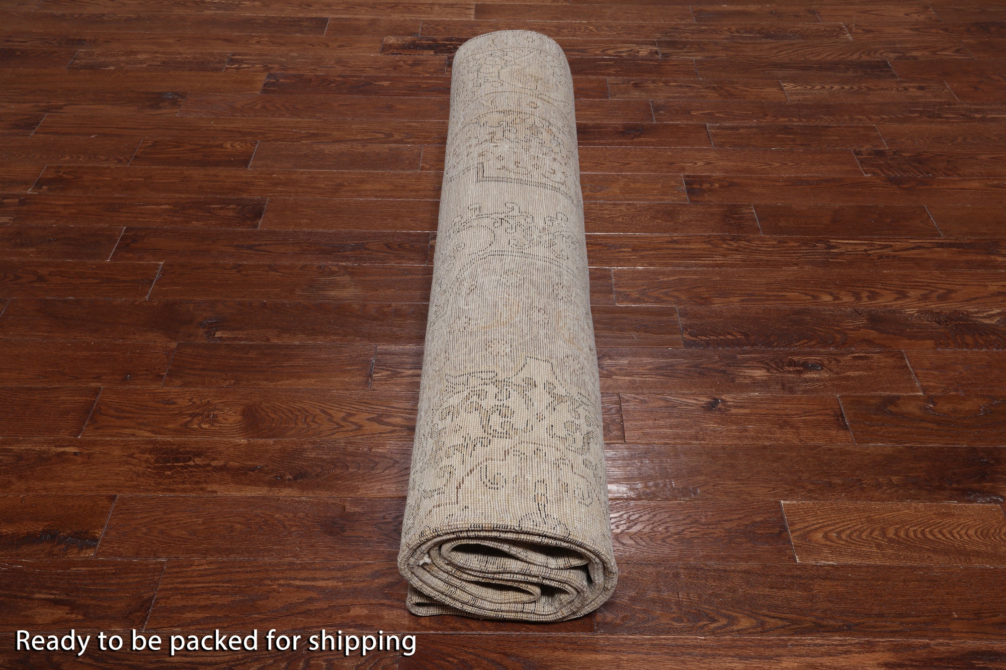 SUPER SALE Ivory Persian Vintage White Wash Hand Knotted Wool Area Rug - 9' 9" X 12' 8"