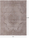 Ivory Persian Vintage White Wash Hand Knotted Wool Area Rug - 9' 9" X 12' 8" - Golden Nile