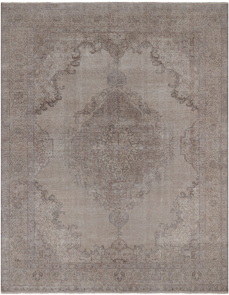 SUPER SALE Ivory Persian Vintage White Wash Hand Knotted Wool Area Rug - 9' 9" X 12' 8"