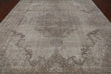 SUPER SALE Ivory Persian Vintage White Wash Hand Knotted Wool Area Rug - 9' 9" X 12' 8"