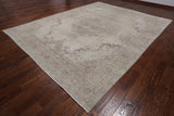 SUPER SALE Ivory Persian Vintage White Wash Hand Knotted Wool Area Rug - 9' 9" X 12' 8"
