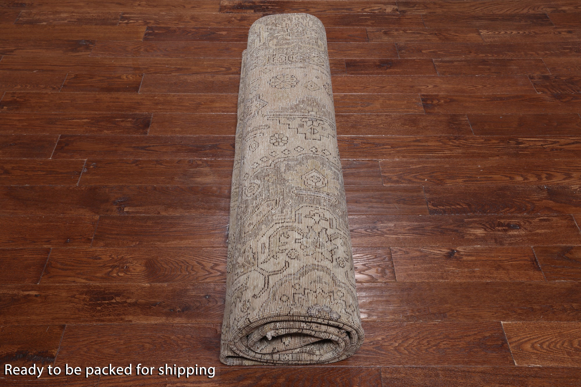 SUPER SALE Persian Vintage White Wash Hand Knotted Wool Area Rug - 9' 2" X 12' 7"