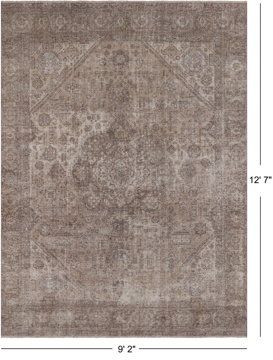 SUPER SALE Persian Vintage White Wash Hand Knotted Wool Area Rug - 9' 2" X 12' 7"