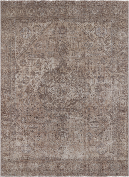 SUPER SALE Persian Vintage White Wash Hand Knotted Wool Area Rug - 9' 2" X 12' 7"