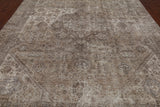 SUPER SALE Persian Vintage White Wash Hand Knotted Wool Area Rug - 9' 2" X 12' 7"