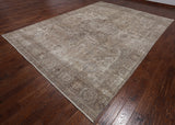SUPER SALE Persian Vintage White Wash Hand Knotted Wool Area Rug - 9' 2" X 12' 7"
