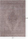 SUPER SALE Ivory Persian Vintage White Wash Hand Knotted Wool Area Rug - 9' 1" X 12' 8"