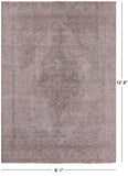 Ivory Persian Vintage White Wash Hand Knotted Wool Area Rug - 9' 1" X 12' 8" - Golden Nile