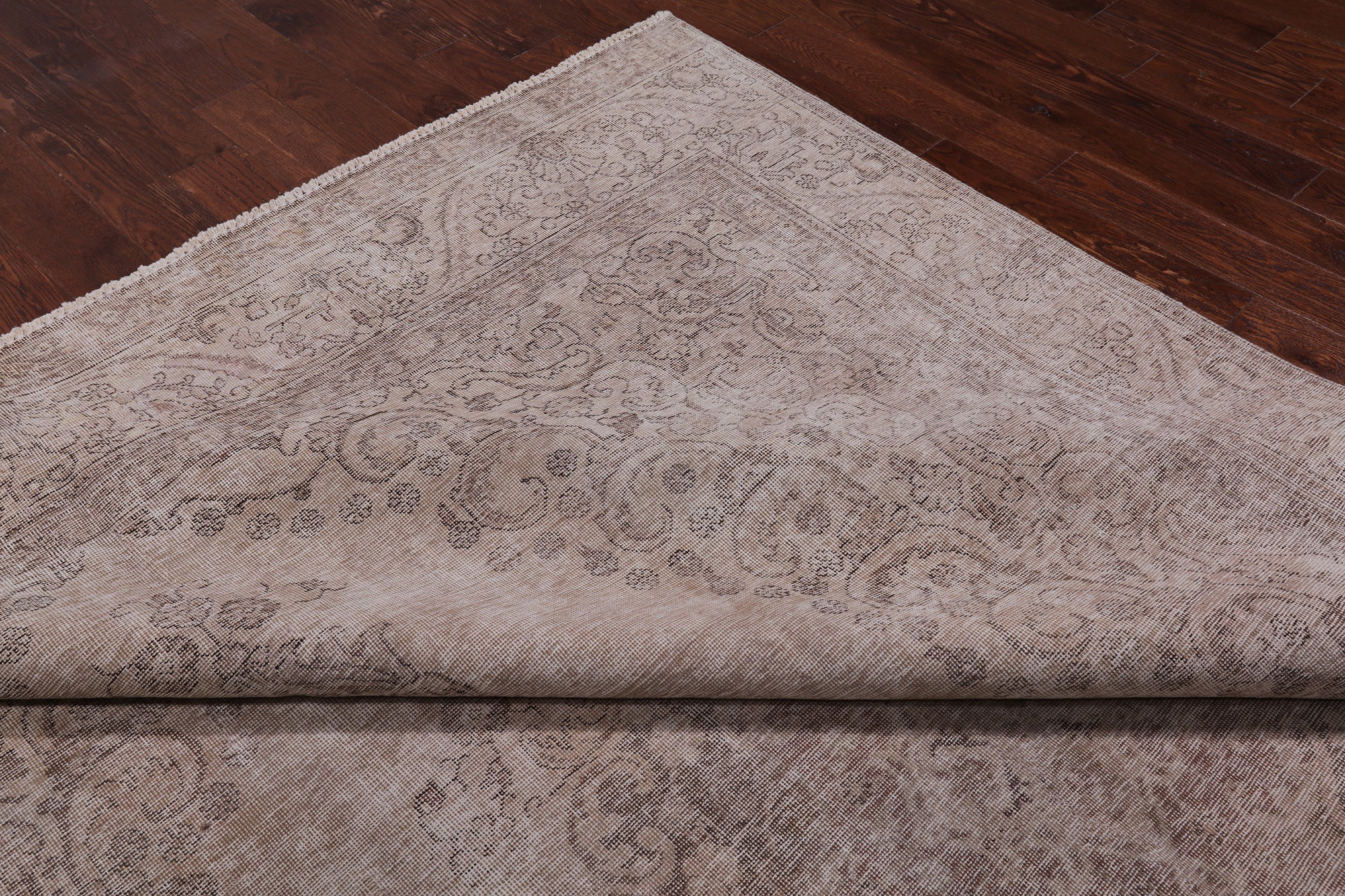 SUPER SALE Ivory Persian Vintage White Wash Hand Knotted Wool Area Rug - 9' 1" X 12' 8"