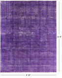 Purple Persian Overdyed Handmade Wool Area Rug - 9' 10" X 12' 9" - Golden Nile
