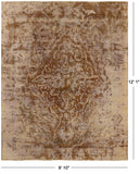 Persian Overdyed Hand Knotted Wool Area Rug - 9' 10" X 12' 1" - Golden Nile