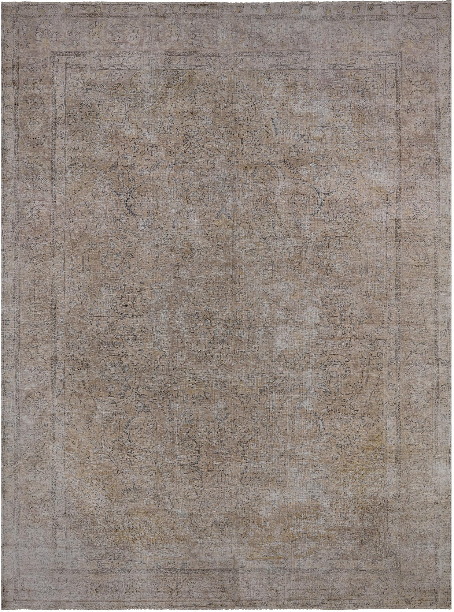 SUPER SALE Persian Vintage White Wash Hand Knotted Wool Area Rug - 9' 10" X 13' 3"