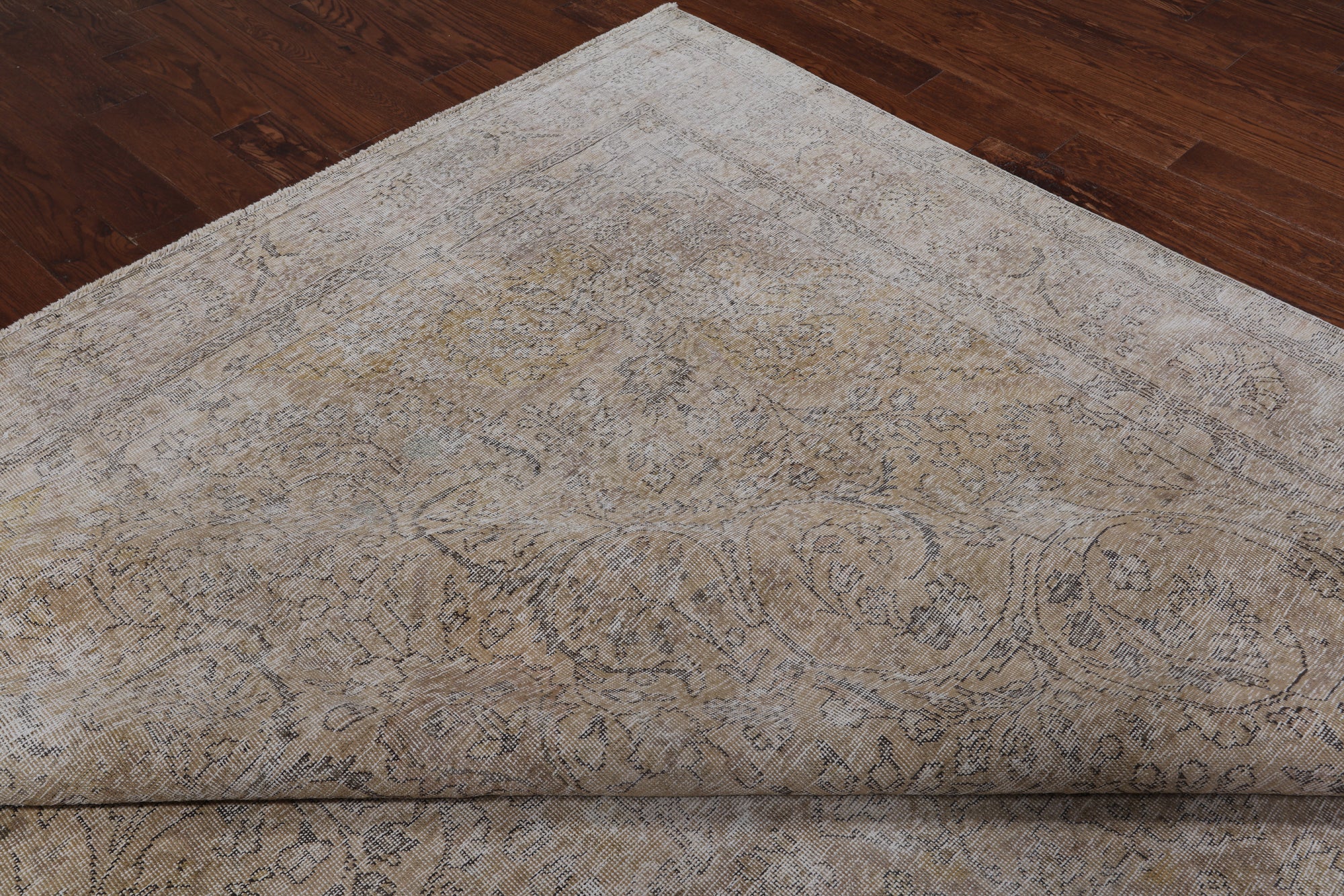 SUPER SALE Persian Vintage White Wash Hand Knotted Wool Area Rug - 9' 10" X 13' 3"